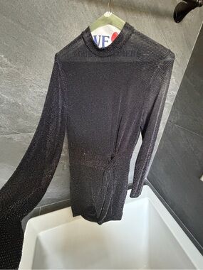 MICHAEL Michael Kors Black Sparkle Long Sleeve Dress